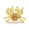 Rack Plating Brass Micro Pave Cubic Zirconia Spider Open Cuff Rings for Women RJEW-I104-24G-2