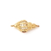 Brass Micro Pave Clear Cubic Zirconia Conch Shaped Connector Charms KK-A266-27G-1