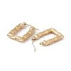 Ion Plating(IP) 304 Stainless Steel Rectangle with Bamboo Hoop Earrings for Women EJEW-G314-09G-2