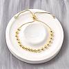 Brass Round Beads Slider Bracelets for Women BJEW-D317-13C-G-1