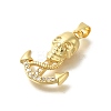 Rack Plating Brass Micro Pave Cubic Zirconia Pendants KK-Z086-68G-02-2
