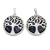 Natural Sodalite Pendants G-P350-D16-1