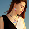 16Pcs 8 Style 430 Stainless Steel Filigree Pendants STAS-BY0001-15-9