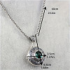 Alloy & Glass Hollow Flat Round Cage Pendant Necklaces for Diffuser Ball FS-WGCD084-01-3