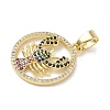 Brass Micro Pave Colorful Cubic Zirconia Pendants KK-K368-40G-2