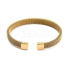 304 Stainless Steel Wire Mesh Cuff Bangles for Women BJEW-D022-01C-G-3