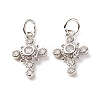 Brass Micro Pave Clear Cubic Zirconia Pendants ZIRC-P094-01P-RS-1