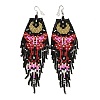 Bohemia Woven Glass Seed Bead Dangle Earrings EJEW-A046-01A-1