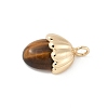 Natural Tiger Eye Pendants X-KK-Z107-02G-02-2