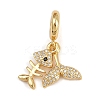 Brass Micro Pave Clear Cubic Zirconia European Dangle Charms KK-N271-42G-1