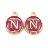 Golden Plated Alloy Enamel Charms X-ENAM-S118-08N-1
