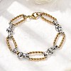 304 Stainless Steel Oval Link Chain Bracelets for Women LS-BJEW-D377-01D-2