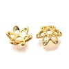 Brass Micro Pave Clear Cubic Zirconia Bead Caps KK-G600-21G-2