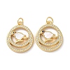 Brass Micro Pave Clear Cubic Zirconia Pendants KK-B083-33B-G-1