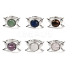 Natural Gemstone Adjustable Rings RJEW-K271-01P-1