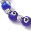 Handmade Evil Eye Lampwork Round Beads Stretch Bracelets for Women BJEW-JB13381-3