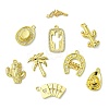 9Pcs 9 Styles Brass Micro Pave Cubic Zirconia Pendants KK-CJ0003-09-8