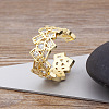 Brass Micro Pave Cubic Zirconia Adjustable Open Rings FS-WG624C0-01-3