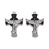 Alloy Black Enamel Pendants PALLOY-T094-09B-1