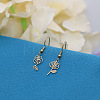 304 Stainless Steel Flower Dangle Earrings for Women WG1C9A6-01-1