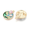 Rack Plating Alloy Enamel and ABS Imitation Pearl Pendants ENAM-T024-86A-G-2