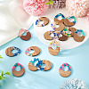 16Pcs 8 Colors Resin and Walnut Pendants FIND-TA0006-36C-6