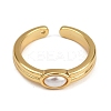 Brass & Oval ABS Imitation Pearl Cuff Rings LS-RJEW-S633-01G-3