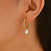 Stainless Steel Teardrop Hoop Earrings WK1749-2