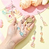 12Pcs 6 Colors Bear Acrylic & ABS Plastic Imitation Pearl Pendant Decorations HJEW-YW00128-5