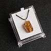 Electroplated Raw Natural Tiger Eye Neggets Pendant Black Wax Cord Necklaces FS-WG48460-12-1