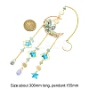 Natural  Amazonite  Chips Moon Pendant Decorations HJEW-FS00027-02-2
