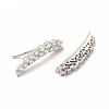 Brass Micro Pave Cubic Zirconia Stud Crawler Earrings EJEW-H091-32P-2