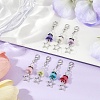 Flower ABS Plastic Pearl & Alloy Star Pendant Decorations HJEW-JM03132-1
