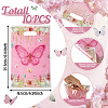 10Pcs Rectangle with Butterfly Pattern Paper Gift Bags CARB-TAC0002-04-4