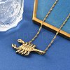 304 Stainless Steel Scorpion Pendant Necklaces for Men NJEW-Z054-01G-2