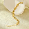 304 Stainless Steel Textured Link Bracelets for Women BJEW-D303-01G-2