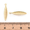 Textured Leaf Brass Pendants KK-T074-114G-3