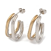 PVD Vacuum Plating 201 Stainless Steel Oval Stud Earrings LS-EJEW-I309-48GP-1