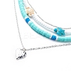4Pcs 4 Style Alloy Heart Pendant Necklaces Set NJEW-JN04034-4