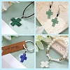 20Pcs Cherry Quartz Glass/Natural Rose Quartz/Green Aventurine/Crazy Agate/ Unakite/Quartz Crystal/Blue Spot Jasper Cross Pendants G-YW0002-28-5