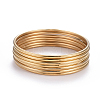 7Pcs PVD Vacuum Plating 201 Stainless Steel Plain Bangle Sets for Women BJEW-L664-022C-G02-9