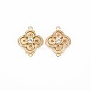 Brass Micro Pave Clear Cubic Zirconia Connector Charms KK-S356-712-1