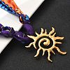 304 Stainless Steel Sun Pendant Adjustable Polyester Ribbon Necklaces for Women NJEW-F349-02G-2