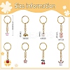 8Pcs Alloy Enamel Pendants Keychain KEYC-SW00003-02-2