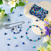 70Pcs 7 Colors Glass Pearl Round Connector Charms PALLOY-TA00265-8