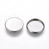 Tarnish Resistant Flat Round 304 Stainless Steel Plain Edge Bezel Cups STAS-S028-29-2