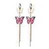 Alloy Butterfly Dangle Leverback Earrings EJEW-JE05642-4