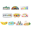 10Pcs 10 Styles Mood Social Battery Sliding Enamel Pins JEWB-CJ0001-52-1