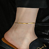 201 304 Stainless Steel Snake Chains Anklets for Women WG046FB-01-1