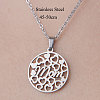 201 Stainless Steel Heart with Word Mom Pendant Necklace for Mother's Day NJEW-OY001-45-3